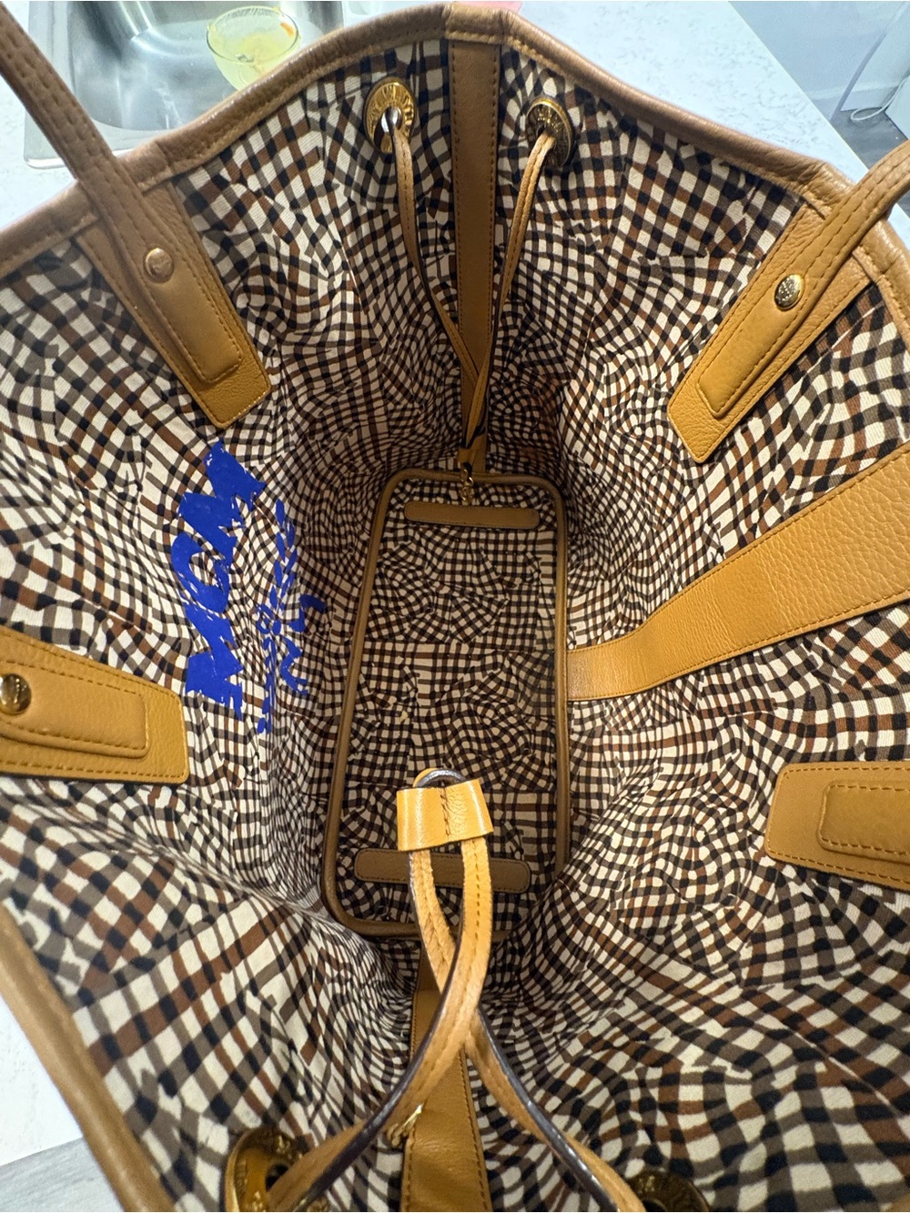 MCM Cognac Visetos Monogram Tote Bag - Picture 4 of 7